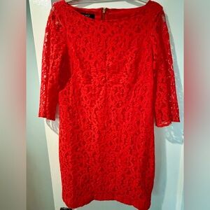 Nine West Vibrant Red/Orange Lace Dress

Size 6